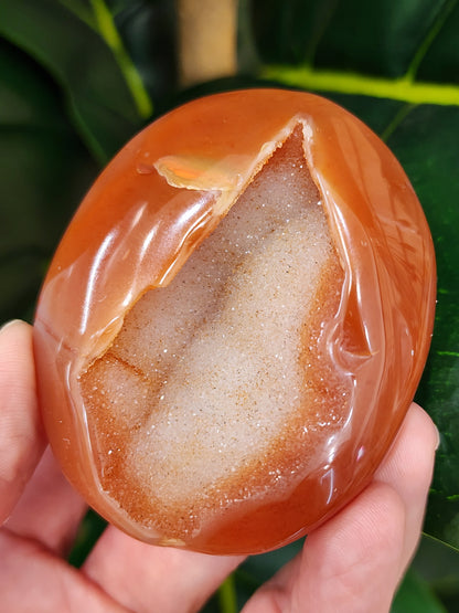 Druzy Carnelian Palm Stone