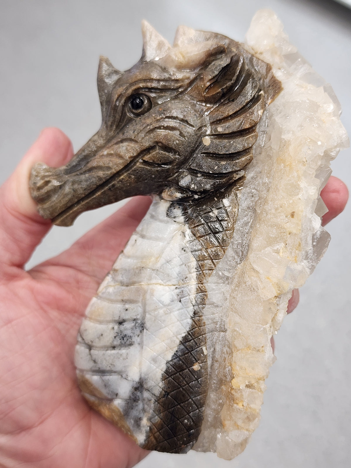 Calcite Dragon Carving - 5.1 inches