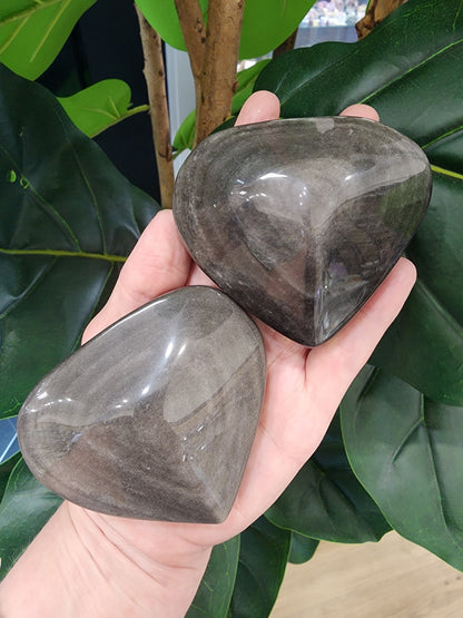 Silver Sheen Obsidian Heart