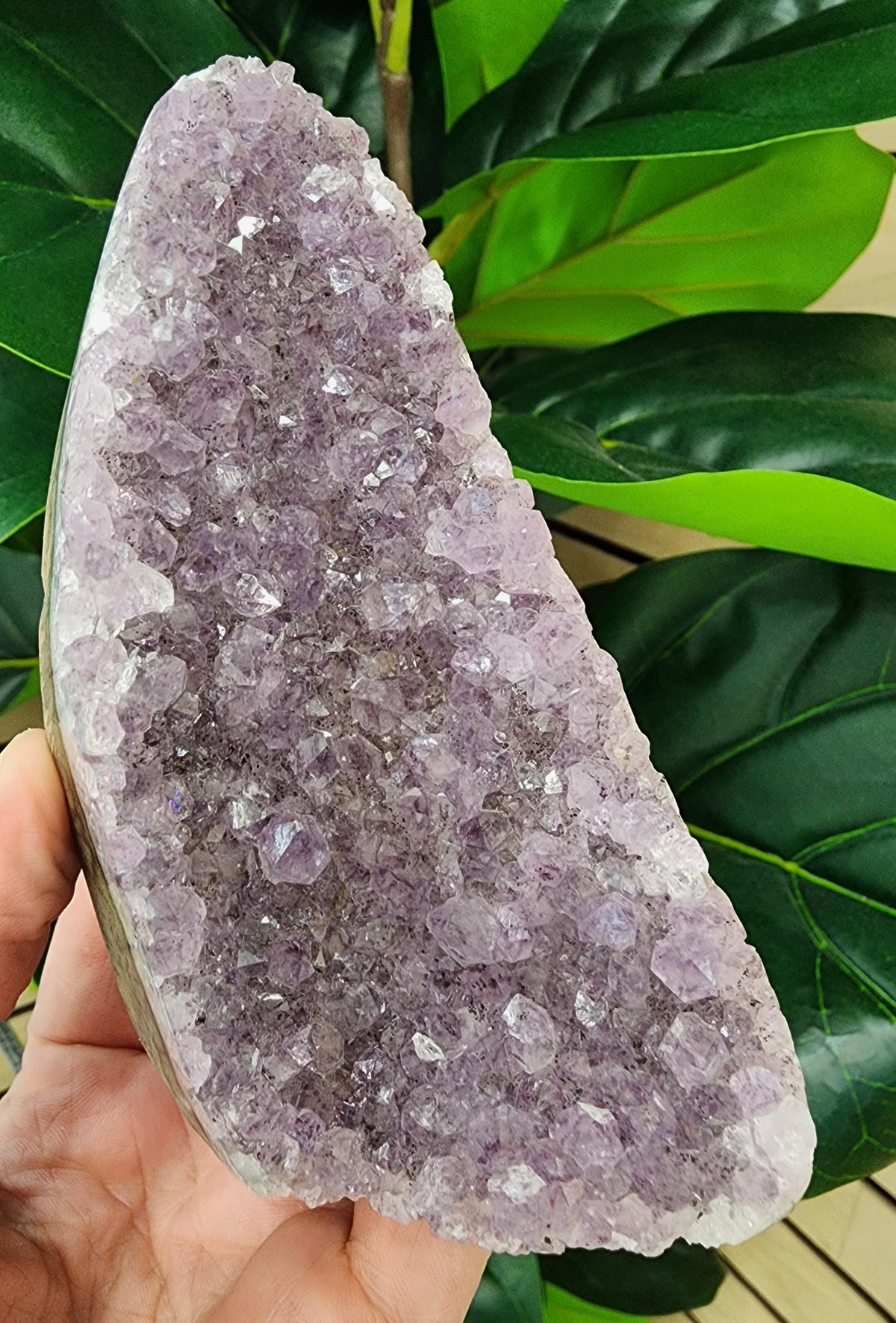 Amethyst Druzy Cut Base - 4 inches