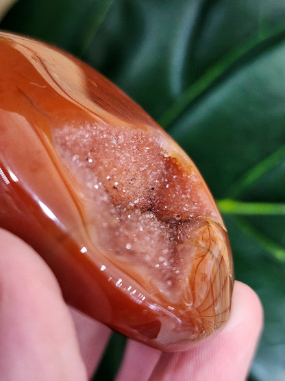 Druzy Carnelian Palm Stone