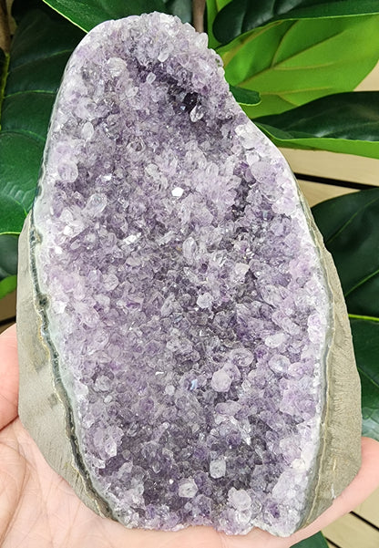 Amethyst Druzy Cut Base - 4.2 inches