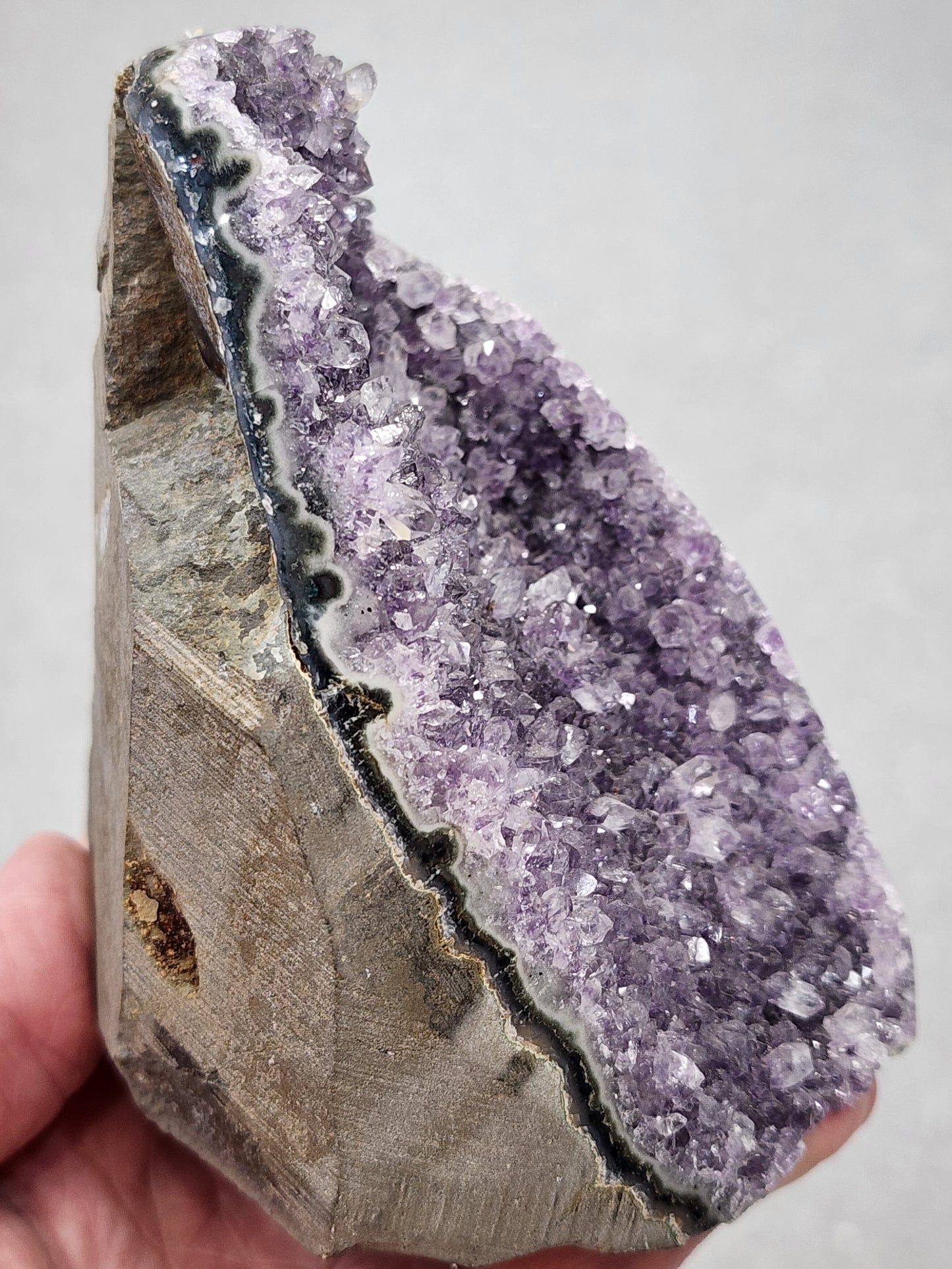 Amethyst Druzy Cut Base - 4.2 inches