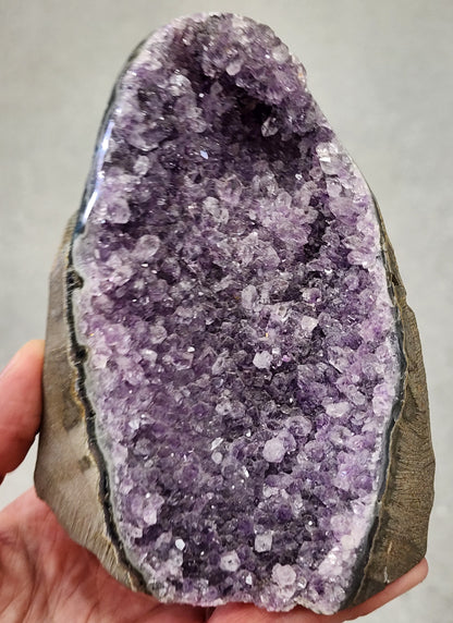 Amethyst Druzy Cut Base - 4.2 inches