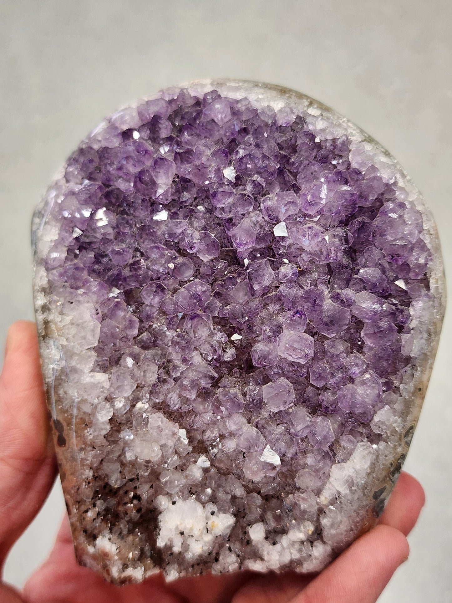 Amethyst Druzy Cut Base - 3.5 inches