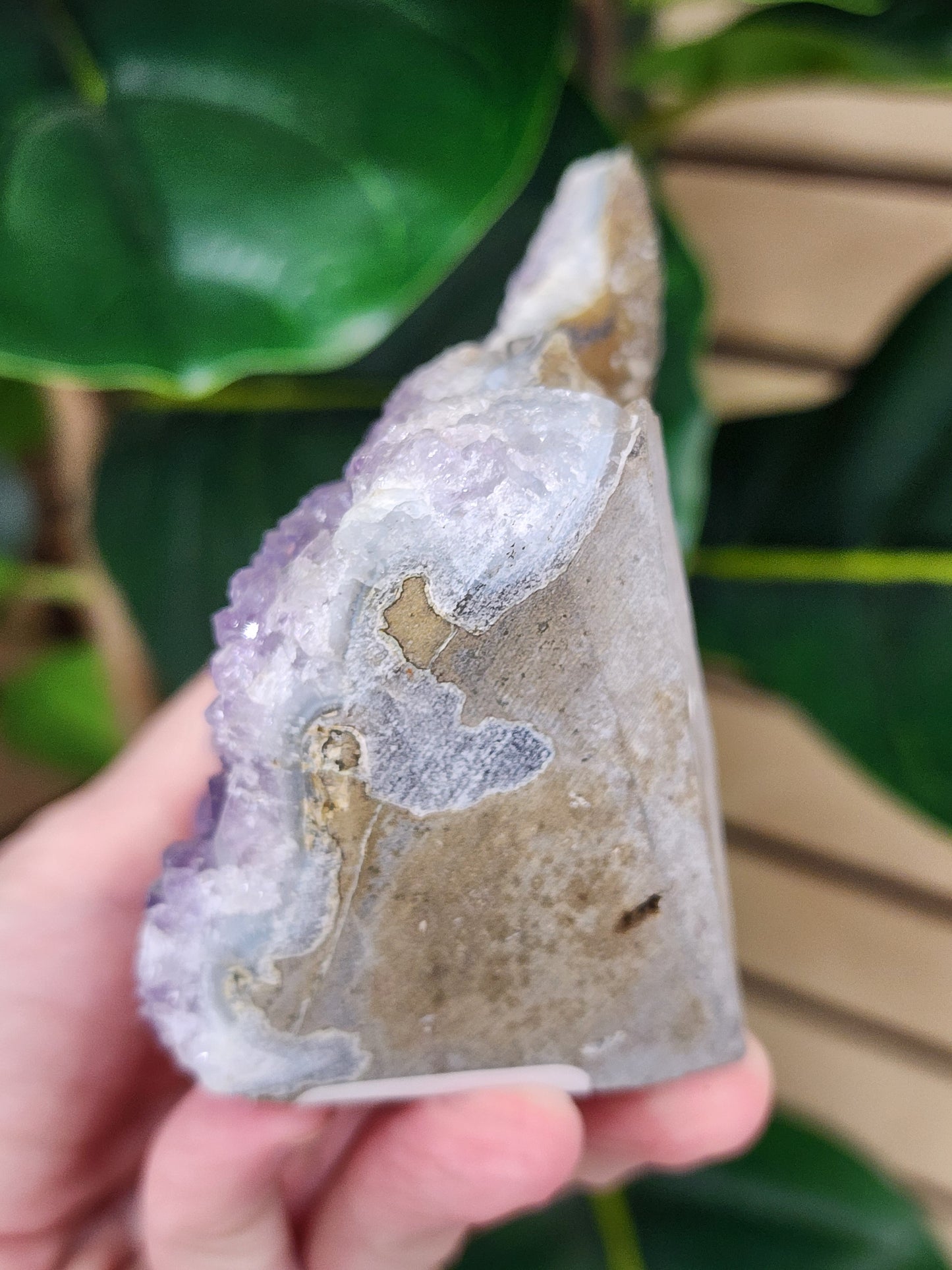 Amethyst Druzy Cut Base - 3.5 inches