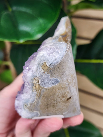 Amethyst Druzy Cut Base - 3.5 inches