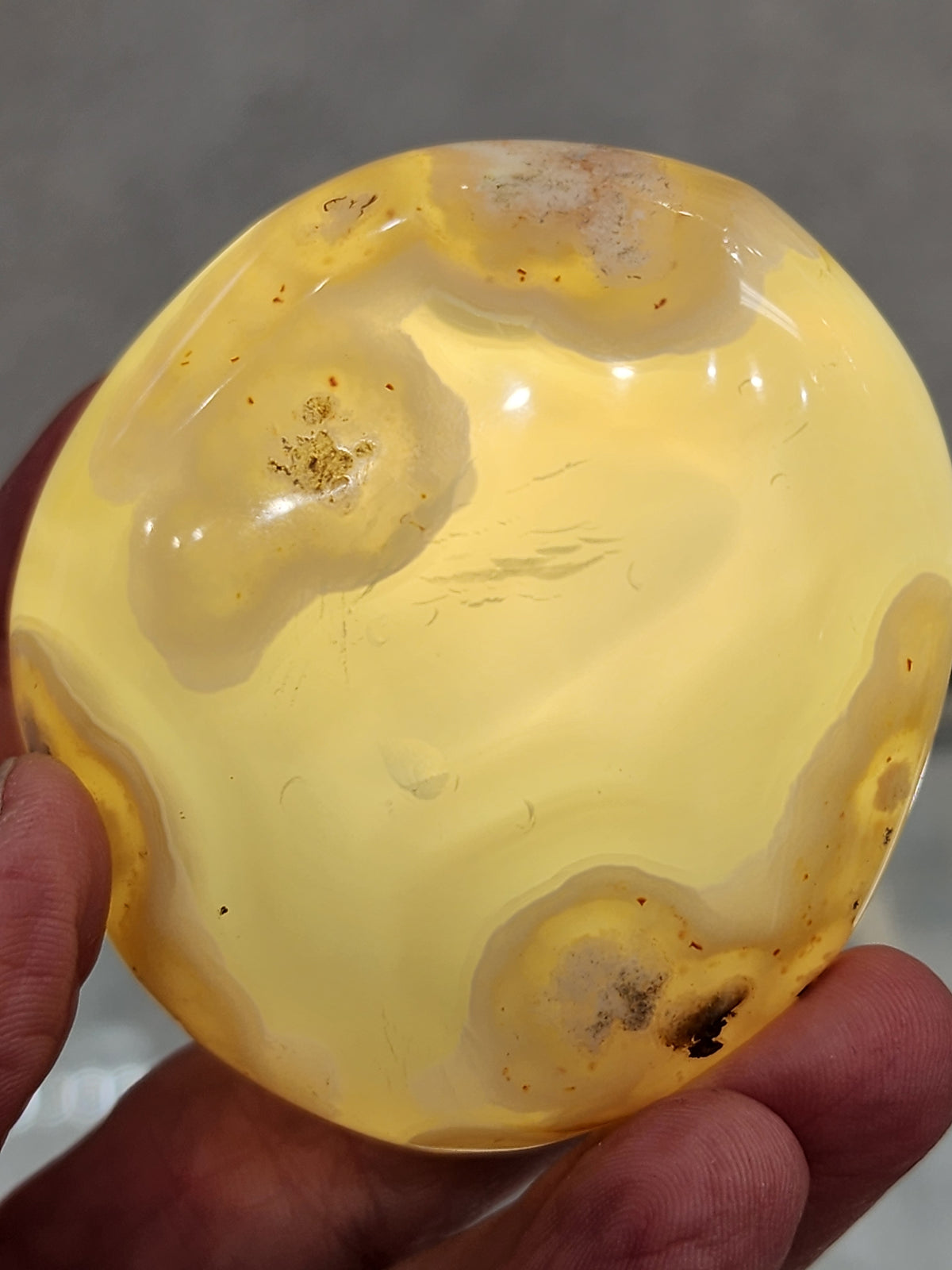 Flower Agate Palm Stone - 2.4"