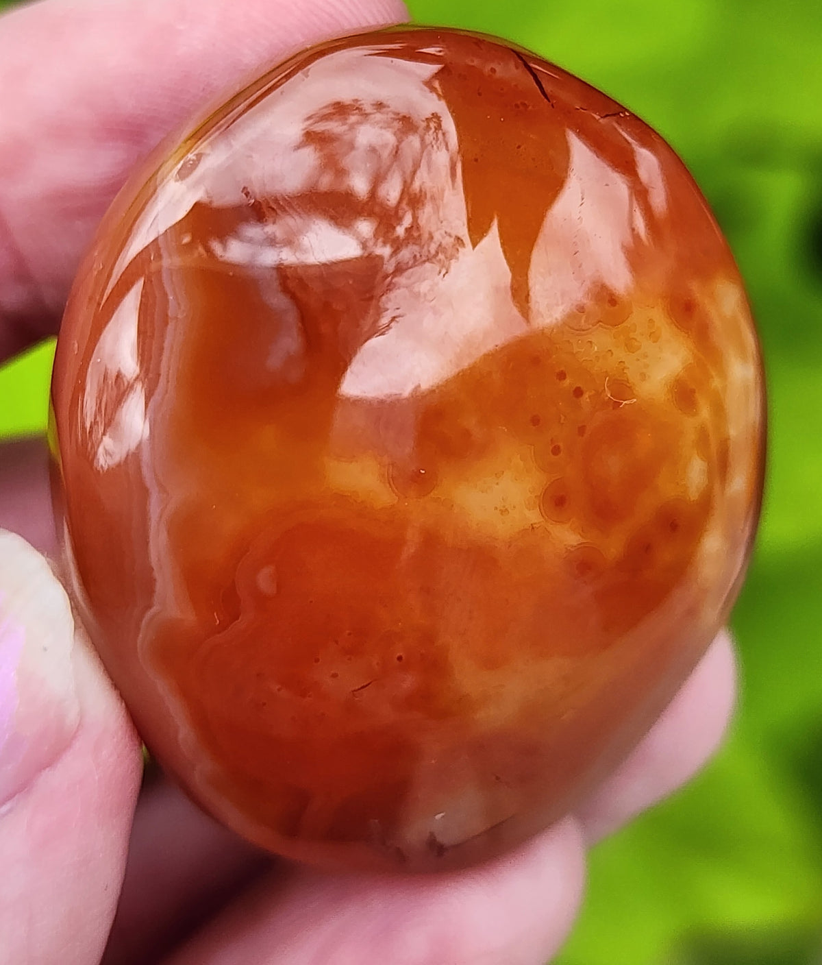 Druzy Carnelian Palm Stone