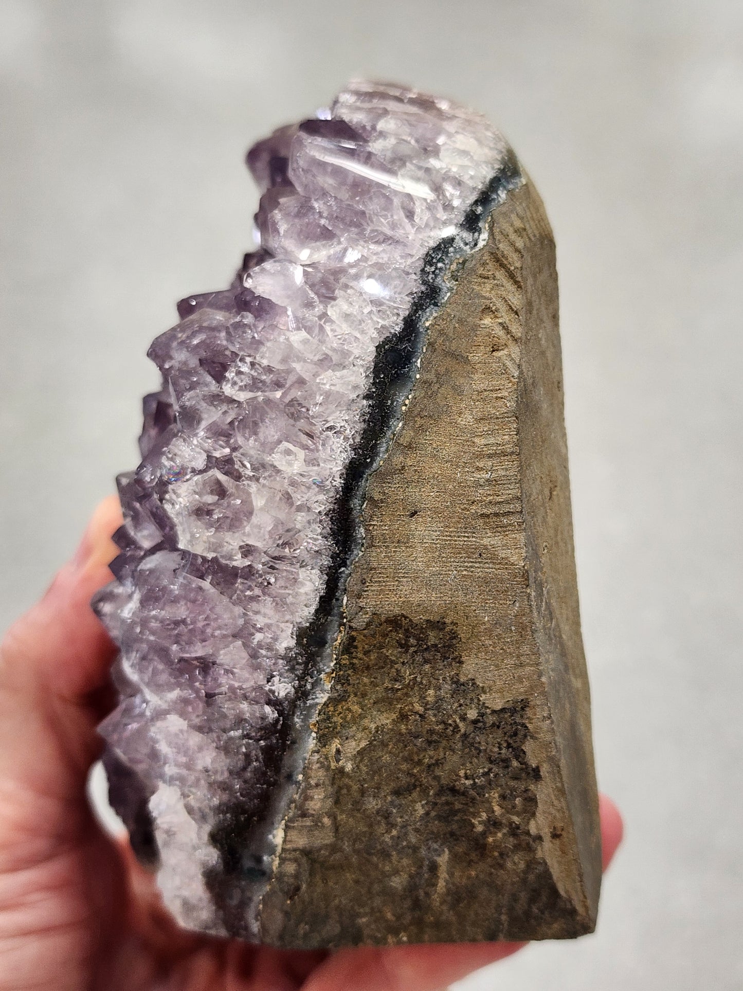 Amethyst Druzy Cut Base - 5 inches
