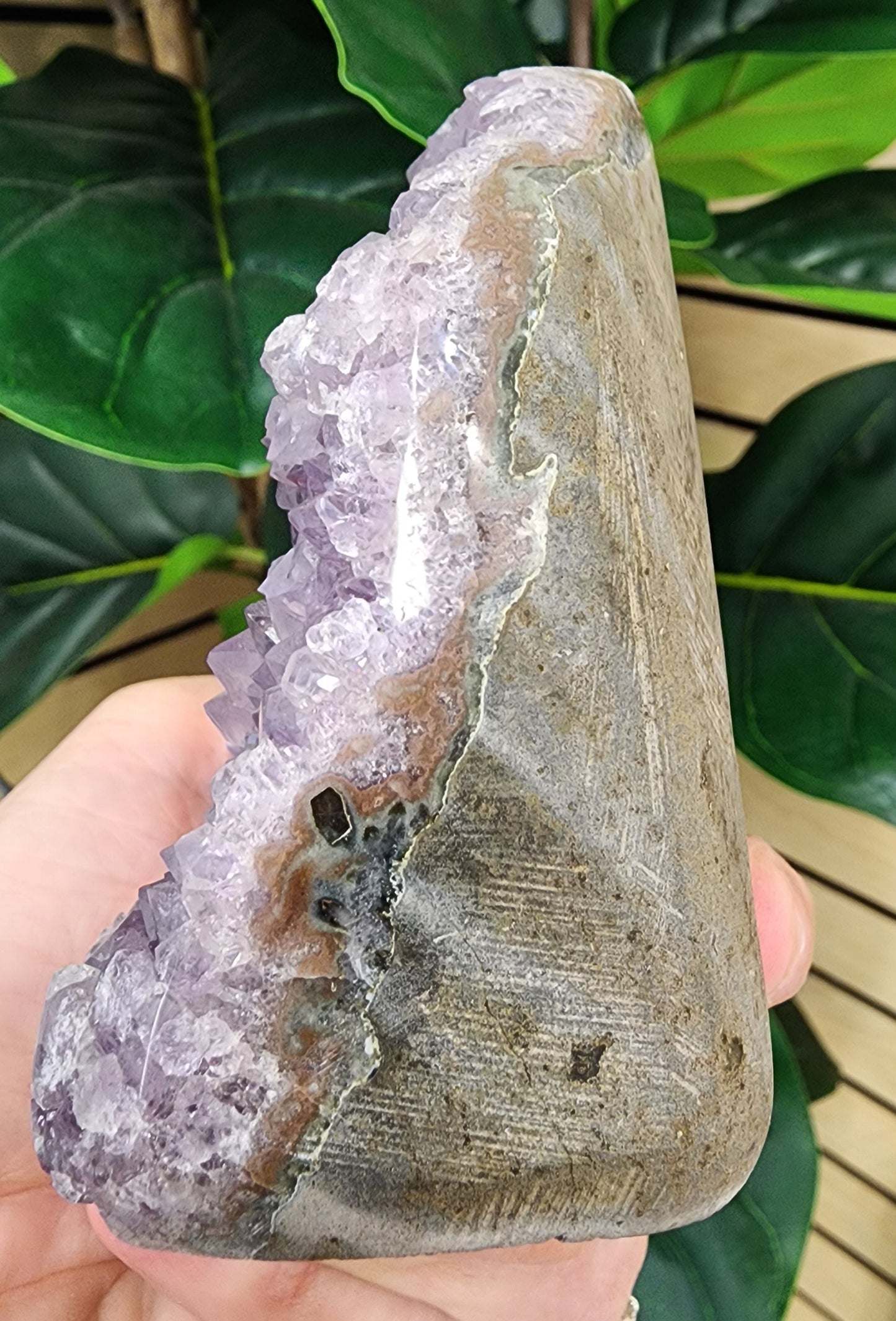 Amethyst Druzy Cut Base - 3.7 inches