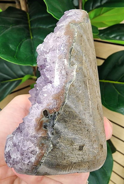 Amethyst Druzy Cut Base - 3.7 inches