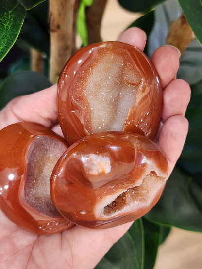 Druzy Carnelian Palm Stone