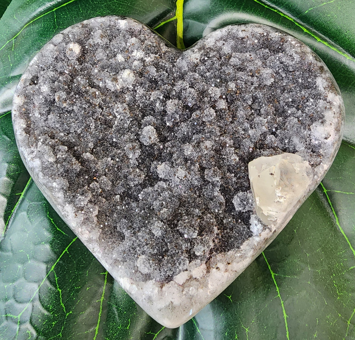 Amethyst Druzy Heart - 4.3 inches