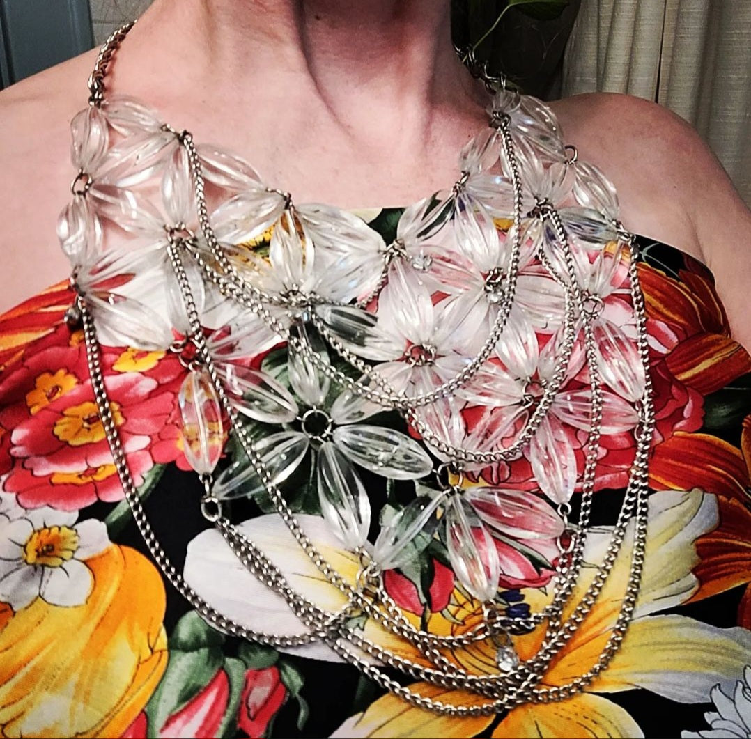 Vintage Acrylic Bib Necklace The Crystalary